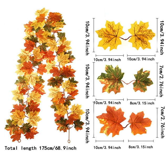 JJKBVCLO Border Autumn Color Hanging Decoration Simulation Maple Leaf Thanksgiving Home Wall Hanging Decoration Simulation Maple Cane
