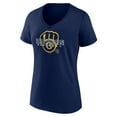 thumbnail image 2 of Women's Navy Milwaukee Brewers Stellar V-Neck T-Shirt, 2 of 3