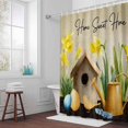 thumbnail image 6 of Spring Eggs Shower Curtain for Bathroom Decor, Kettles Yellow Flower Vintage Home Farm Waterproof Fabric Shower Curtain, 72"x72" Set with 12 Hooks, 6 of 9