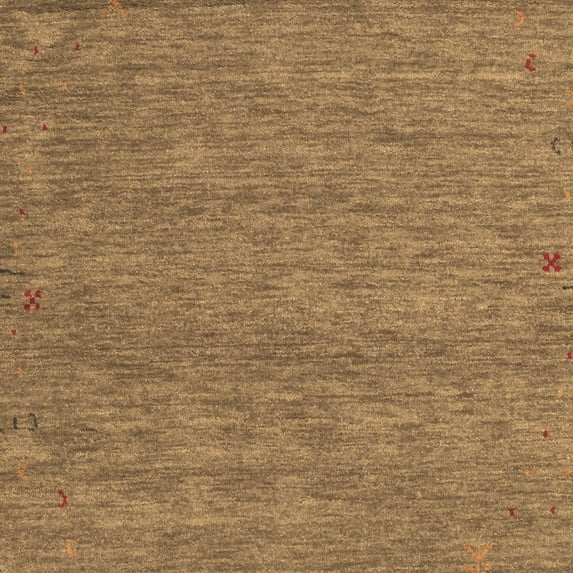 Ahgly Company Indoor Square Abstract Brown Contemporary Area Rugs, 4' Square