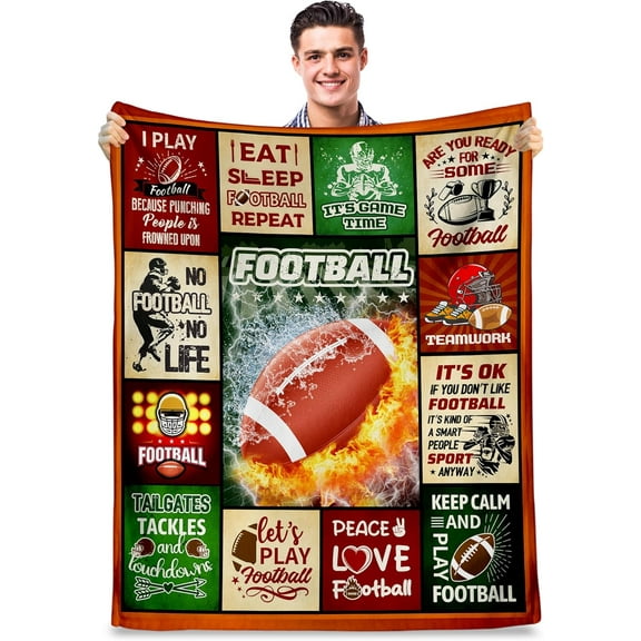 Football Gifts, Football Gifts for Boys 8-12, Football Coach Gifts for Men, Unique Gifts for Football Lovers, Football Gifts for Team Players Men Women Christmas Throw Blanket 50"x60"