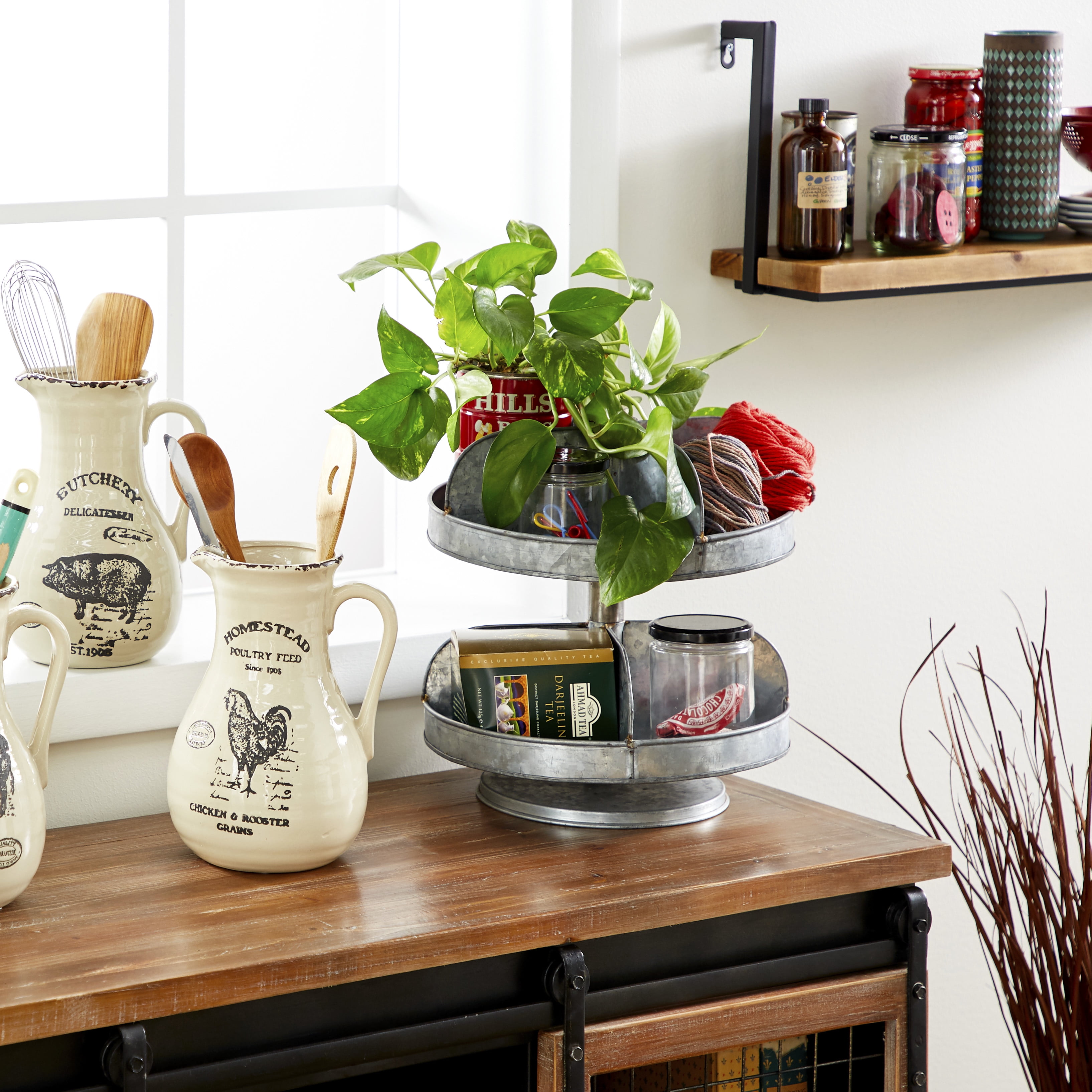 DecMode 2 Tier Tray For Cake & Cupcake, Kitchen Tier Tray, Round Tier