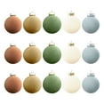 thumbnail image 1 of Fiudx Bolas Navideñas Flocadas, Color Marrón Retro, Diseño Fácil de Colgar, Adornos de Plástico para Árbol, Decoración Versátil para El Hogar, Fiestas Navideñas, Juego de 15 Piezas, 3.15 Pulgadas Cad, 1 of 7