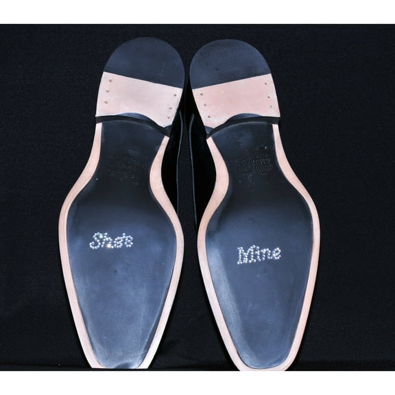 Unik Occasions Rhinestone She's Mine Wedding Shoe Stickers, Clear