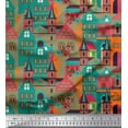 thumbnail image 1 of Soimoi Green Velvet Fabric Architectural Structure Architectural Decor Fabric Printed Yard 58 Inch Wide, 1 of 5