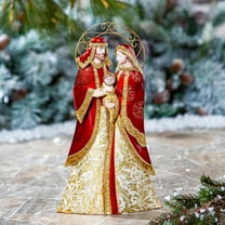 Nativity Garden Statue, Metal & Capiz Statue. Holy Family, 16"H