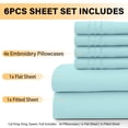 thumbnail image 4 of Lux Decor Collection King Bed Sheets - 16 Inch Deep Pocket 6 Piece Microfiber Bedding Sheets & Pillowcase Sets - Ice Blue, 4 of 11