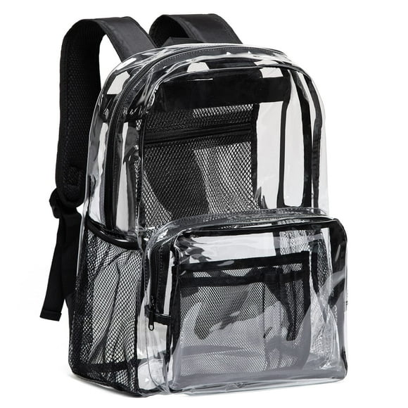 Mochila transparente Vorspack extra grande de PVC transparente negro