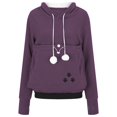 thumbnail image 5 of Gibobby Sudadera mujers larga Suéter de otoño e invierno para mujer, suéter holgado de lana con capucha para mascotas, suéter para gatos y perros con bolsa grande, sudaderas suaves （Morado， M), 5 of 5