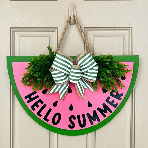 Popsicle Watermelon Tag Watermelon Shaped Handmade Decorate Front Door Hello Summer Sign (Household Supplies)