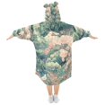 thumbnail image 2 of FORMRS Wearable Blanket Hoodie with Sleeves for Kids Cozy Flannel Sweatshirt, Floral Forest Pattern, 2 of 7