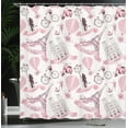 thumbnail image 4 of Ambesonne Eiffel Tower Shower Curtain, Paris Honeymoon, 69"Wx70"L, Pale Pink White, 4 of 5