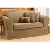 Home Trends Basic Tweed Loveseat and Sofa Slipcover, Chocolate