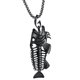 thumbnail image 5 of Collar de cadena Yuyangstore con colgante de pescado estilo vintage hip hop para hombre negro, 5 of 7