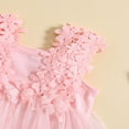 thumbnail image 3 of Bébé Filles Romper Robe Dentelle Fleur Maille Tulle Jupe Ourlet Combinaisons d'Été Bodysuits, 3 of 5