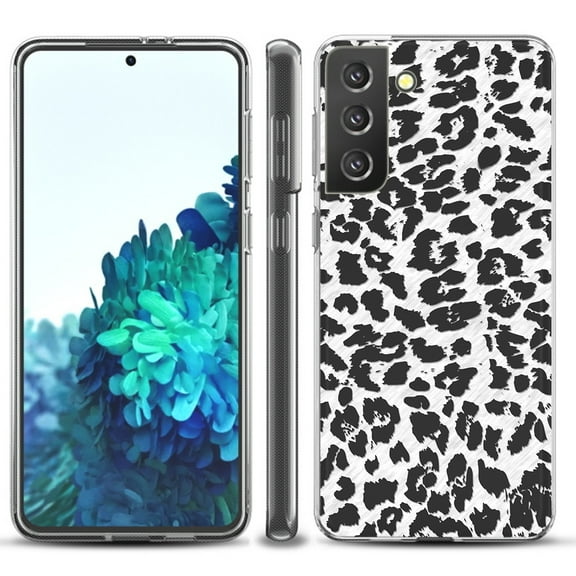 Slim-Fit TPU Protective Phone Case compatible with Samsung Galaxy S21 5G / S21 PLUS 5G, by OneToughShield ® - Cheetah B/W