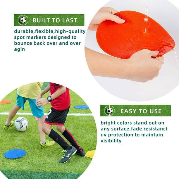 Lot De 10 Cônes Plats En Caoutchouc – 15 Cm De Diamètre, Antidérapants, Pour Football, Agilité Et Entraînement Sportif