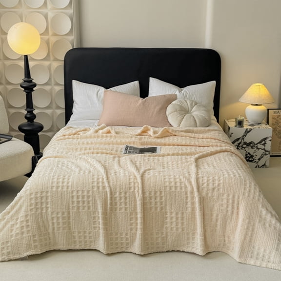 Waffles Jacquard Blanket,Multifunctional Throw Blanket,Soft Cozy Bed Blanket,Sofa Nap Blanket,Lightweight Winter Blanket,Portable Home Blanket,Warm Soft Blanket,Home Decor Blanket