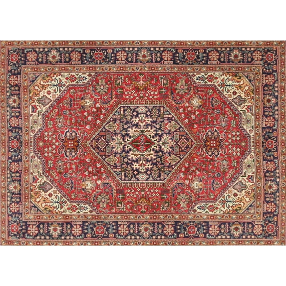 Ahgly Company Indoor Rectangle Traditional Light Copper Gold Medallion Area Rugs, 6' x 9'