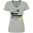 thumbnail image 3 of Inktastic Down Syndrome Awareness with Butterfly and Ribbon Women's V-Neck T-Shirt, 3 of 5