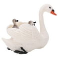 thumbnail image 5 of Swan Figure Realistic Animal Figurines,White Swan Ornament Carrying Small Swans High Simulation Lifelike Animal Model Educational Toy for Kids Toddler, 5 of 9