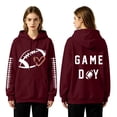 thumbnail image 5 of YVNAURA Women’s Plus Size Fleece Hoodie Sweatshirt Football Pullover with Pockets Oversized Fall Fashion 2026 Hooded Sweater Comfy Game Day Casual Top, Wine,XXXXL, 5 of 9