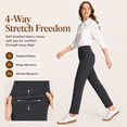 thumbnail image 5 of MASKERT Women’s Fleece Lined Pants, High Waisted Stretch Casual Pants, Warm Straight Leg Tapered Pants for Winter, Golf, Hiking & Daily Wear, 5 of 9