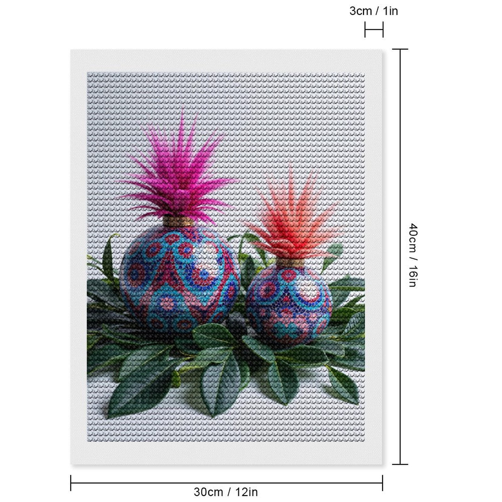 Diamond Art Kit for Adults, Colorful Mosaic Orbs Green Leaves Diamond Painting for Adults Beginners, 5D DIY Diamond Art Painting Kits, Colorful Diamond Painting Craft for Home Decor 12x16