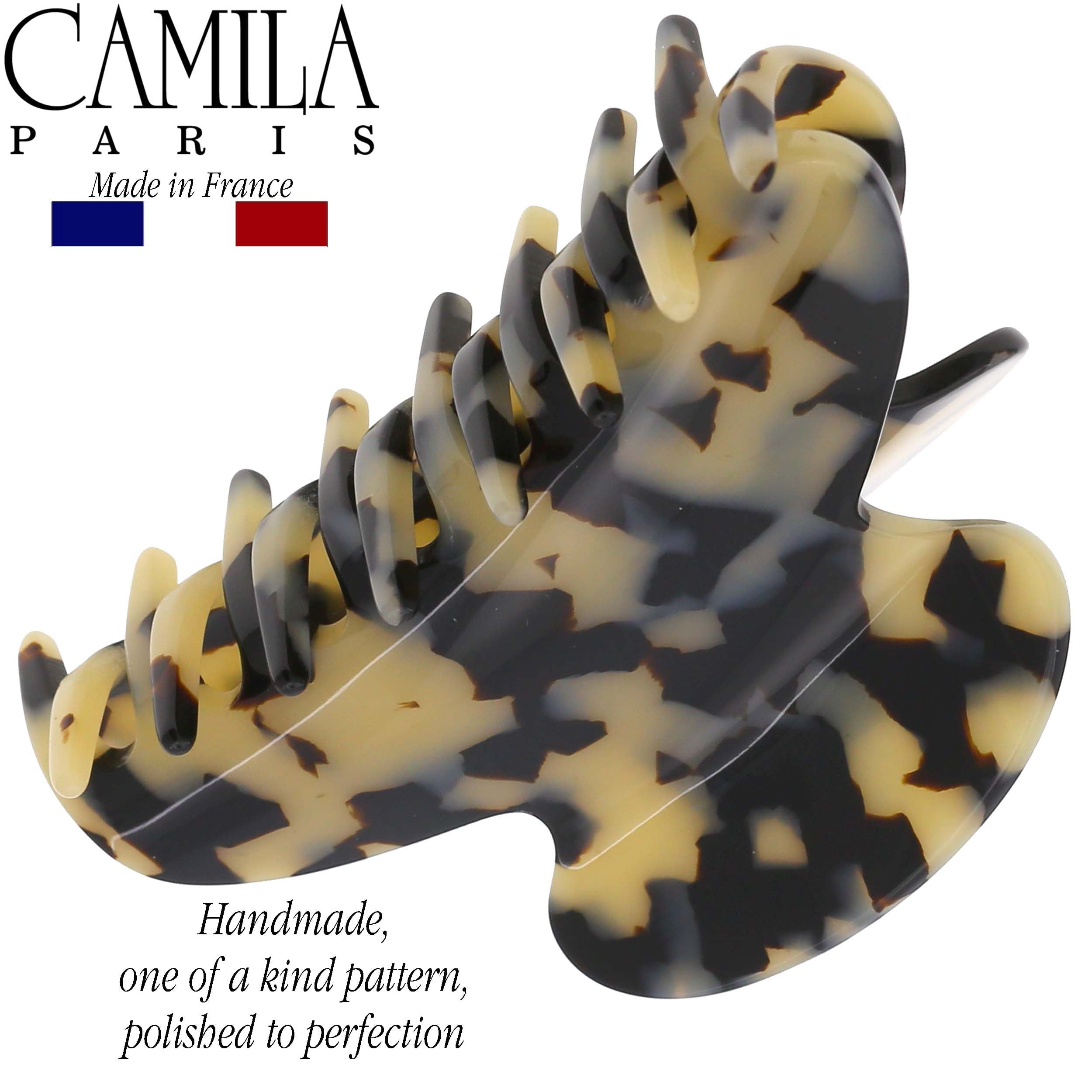 Camila Paris CP3057 French Hair Clip for Women, Ivory Tokyo, for Thick Hair for Long Curly Wavy Hair, Girls Hair Claw Clips Jaw, Styling Hair Accessories for Women, Strong Hold Grip, Made in France