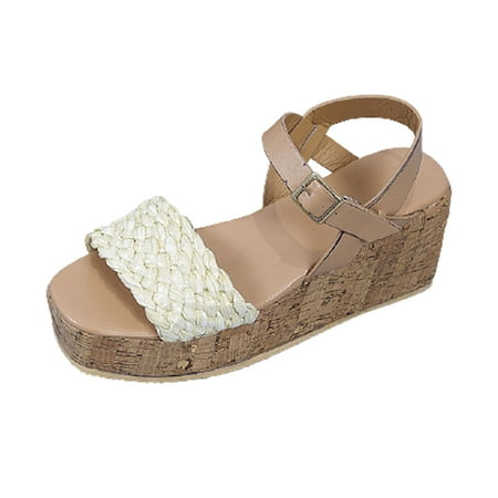 

Platform Sandals Womens Dressy 2023 Espadrilles Wedge Ladies Open Toe Ankle Strap Sandals Summer Casual Boho Shoes