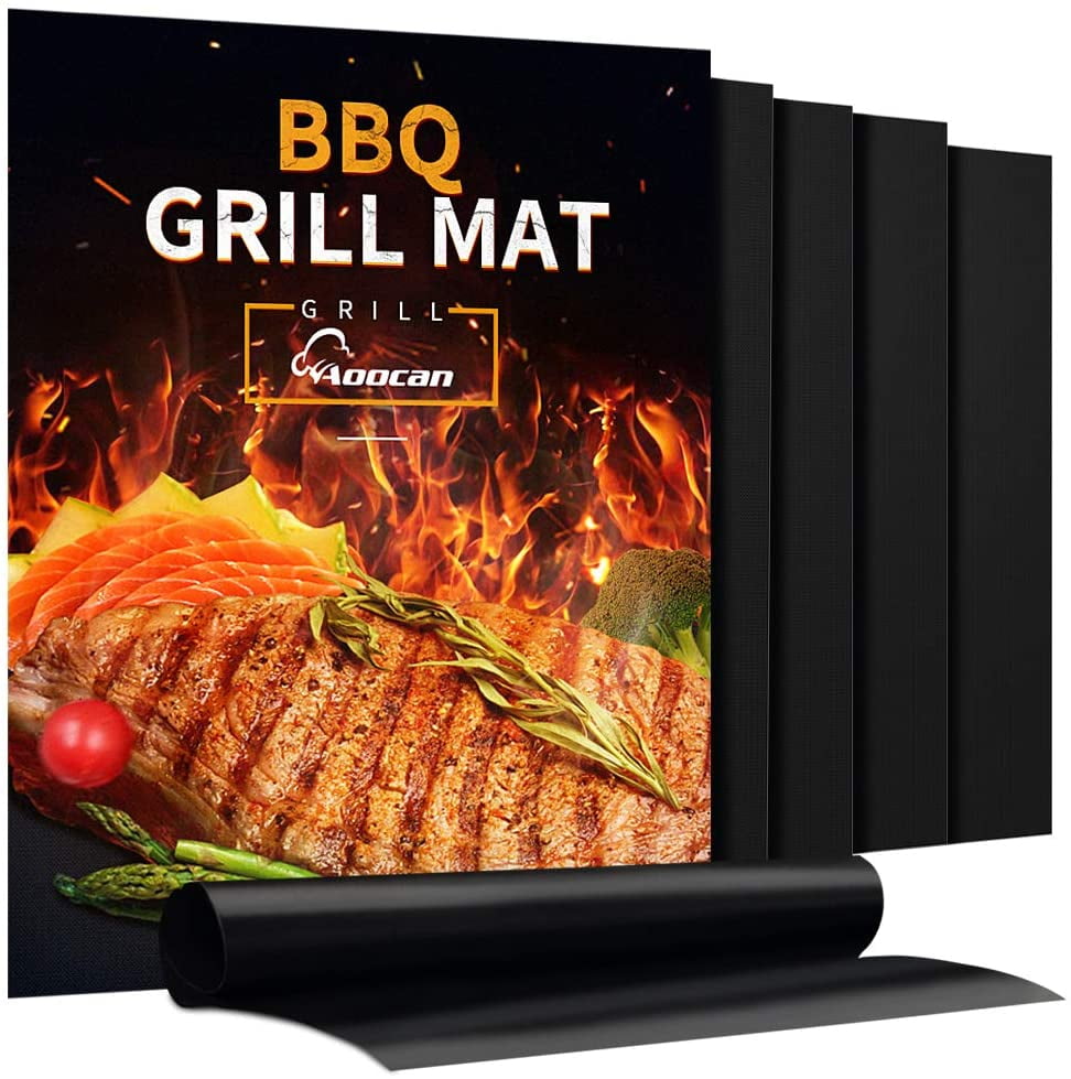BBQ Grill Mats Heavy Duty Non Stick Reusable Easy Clean Barbecue Grilling 2 PACK