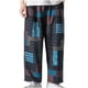 thumbnail image 1 of Pantalones largos para hombre, de lino y algodón, informales, holgados, a cuadros, de gran tamaño, tipo farol, estilo Harlan, de pierna recta, de algodón y lino., 1 of 8