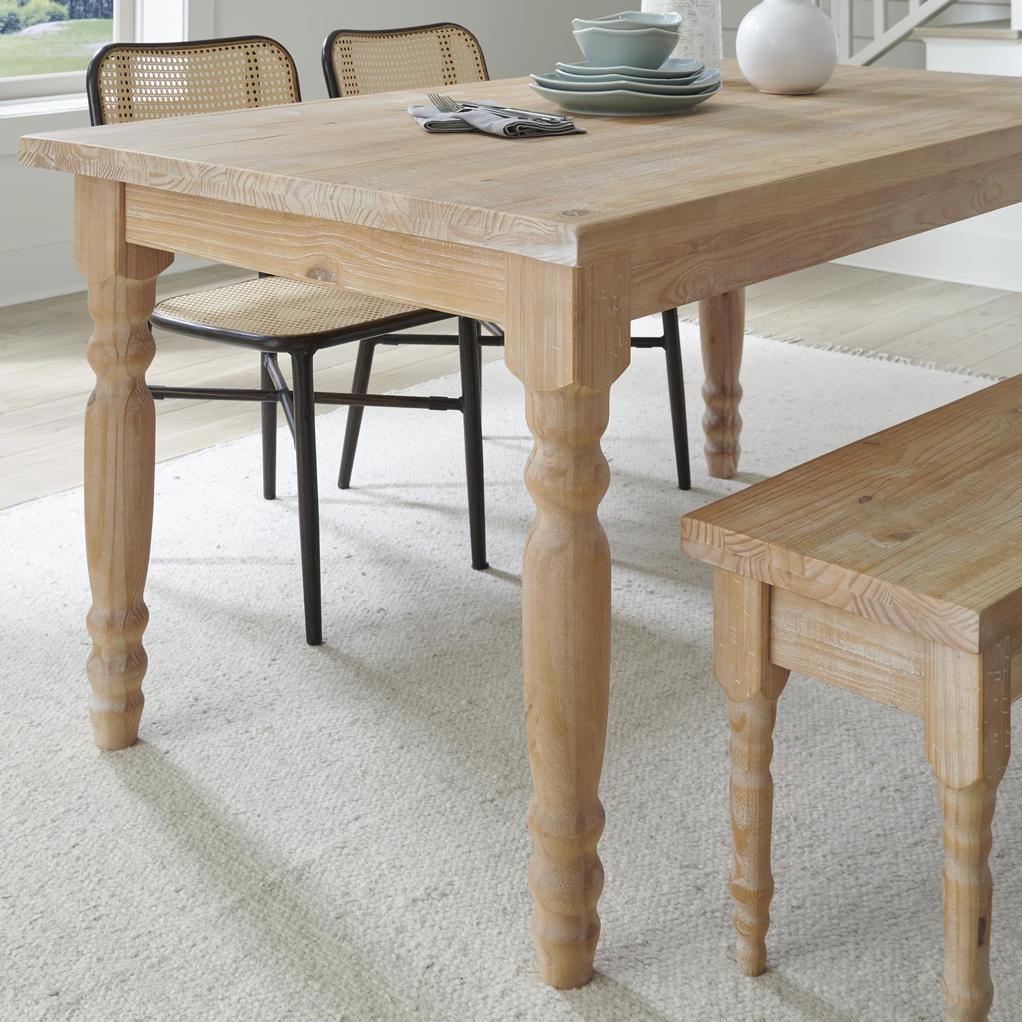 Grain Wood Furniture Valerie Original Solid Wood 63" Dining Table, Driftwood