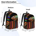 thumbnail image 3 of Honeii Chameleon Panther On Colored Pencils Print Canvas College Laptop Backpack, Durable Rucksack Travel Notebook Bag School Backpack Book Bag for Men Women-Small, 3 of 7