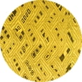 thumbnail image 1 of Ahgly Company Indoor Round Abstract Yellow Modern Area Rugs, 5' Round, 1 of 4