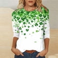 thumbnail image 6 of Qingpeng St Patricks Day 3/4 Sleeve T Shirts for Women Shamrocks Graphic Crewneck Pullover Casual Loose Tops Size S-3XL, 6 of 6
