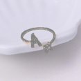 thumbnail image 3 of 26 Letter Ring Gold Metal Adjustable Open Ring, Initial Name Letter Ring-size:f, 3 of 3