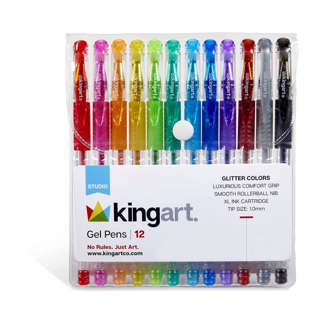KINGART Stylos gel 12 couleurs pailletées