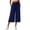 Navy women's wide leg capri pants a1, variant on Cagogo Women's Wide Leg High Waisted Capri Pants with Pockets Casual Solid Loose Cropped Palazzo Trousers for Summer Beach Workout, Red L
