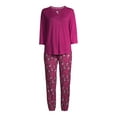 Hanes Women's Henley and Joggers Pajama Set