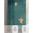thumbnail image 6 of Teal Yellow Star Sheer Curtains 72 Inch Length 2 Panels Set, Elegant Sky Star Art Voile Window Treatment Rod Pocket Curtains Sheers Drapes for Bedroom/Living Room/Kitchen 52"x72"x2, 6 of 7