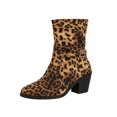 thumbnail image 2 of Suede Look Boots,Mid Calf Boots for Women - Tall Fashion Boots with Suede-Look Upper, Pointed Toe and Side Zipper Mid Shaft Boots, Chunky Block Heel Dress Boots, Casual Footwear for Fall Winter, 2 of 6