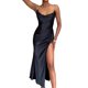 thumbnail image 1 of Vestidos de Fiesta Elegantes largo de fiesta Sin espalda Lado dividido Vestido de satén sexy Sin mangas Club Cgtredaw Negro T S para Mujer, 1 of 7