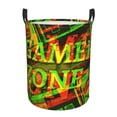 thumbnail image 1 of ZICANCN Funny Game Over Green Laundry Basket Organizer, Dirty Clothes Hamper for Bathroom Bedroom Laundry Room, Medium Size, 1 of 7