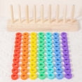 thumbnail image 6 of Elainilye Early Education Rainbow Stacking Ring Toy Puzzle Game Hand Eye Coordination Wooden Toy For Kids Children, 6 of 7