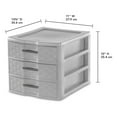thumbnail image 3 of Sterilite Medium Weave 3 Drawer Storage Unit Versatile Organizer, 16-Pack, 3 of 10