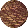 thumbnail image 1 of Ahgly Tapis Rond Lavable en Machine Intérieur Transitionnel Rouge Vermillon, 3 Pieds Rond, 1 of 7