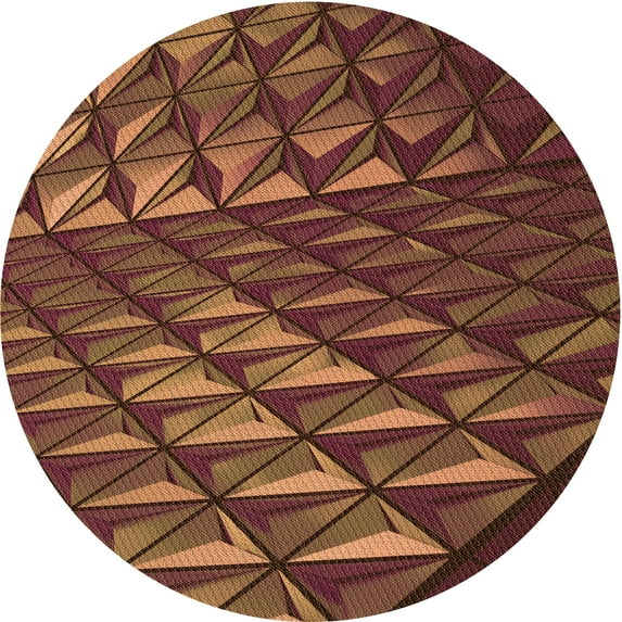 Ahgly Company Machine Washable Indoor Round Transitional Vermilion Red Area Rugs, 4' Round