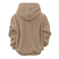 thumbnail image 5 of Kangaroo Pouch Hoodie for Women Oversized Dog Pouch Sweatshirts Cat Pouch Hoodies Pet Carrier Pullover Animal Holder Casual Long Sleeve Tops for Fall Winter, Vacation, Travel(Khaki,S), 5 of 5