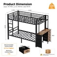 thumbnail image 4 of Miniyam Twin Over Twin Bunk Bed with Desk, Storage and Charging Station, Metal Frame, Black, 4 of 8